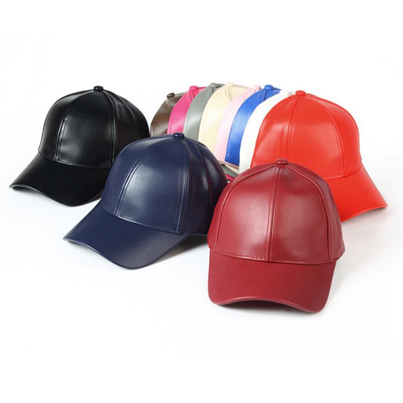 Leather Work Hat - 1 adet Unisex katı erkek kadın