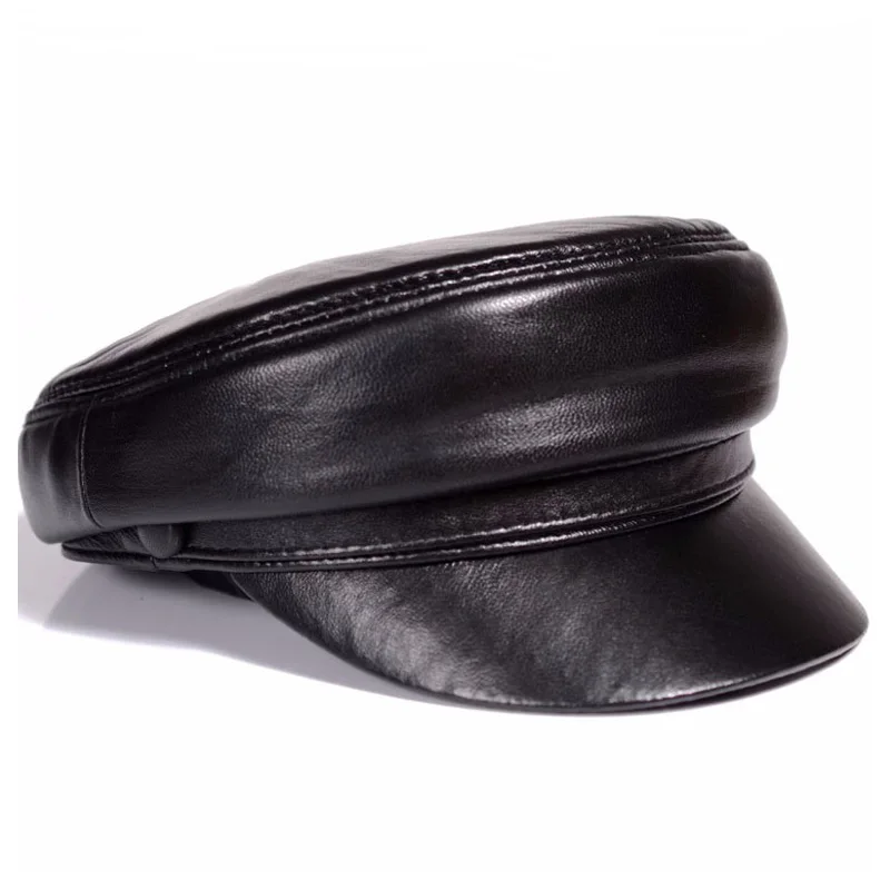 Leather Work Hat - Yeni 2024 İlkbahar/Kış Unisex 54-60 CM