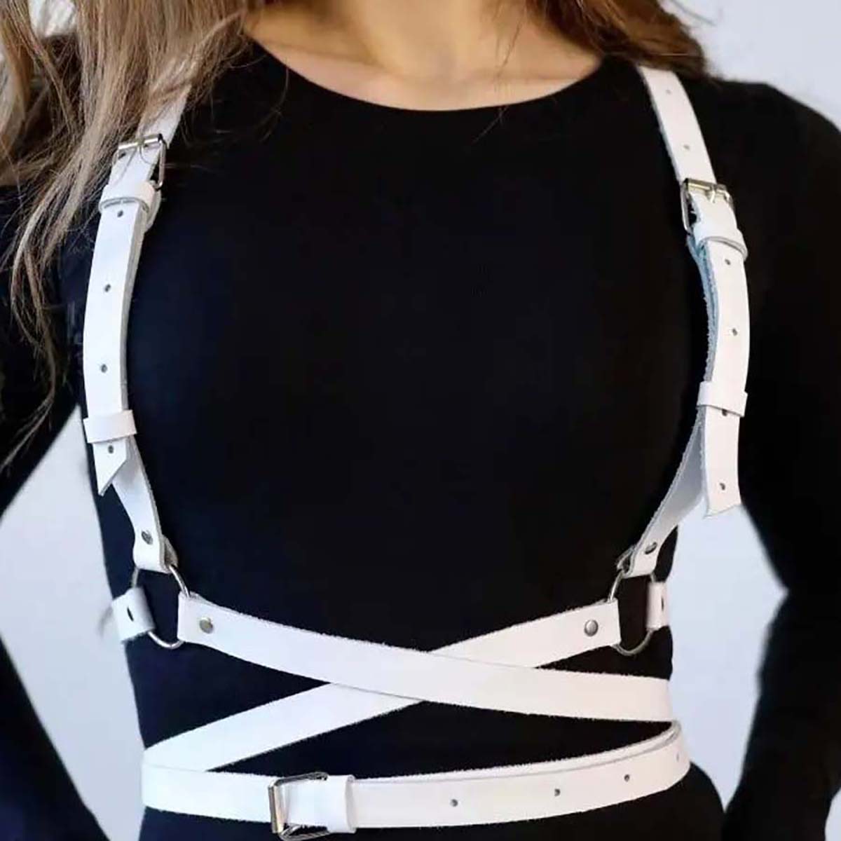 Leather Work Harness - Unisex Trend Punk Kemer Moda PU