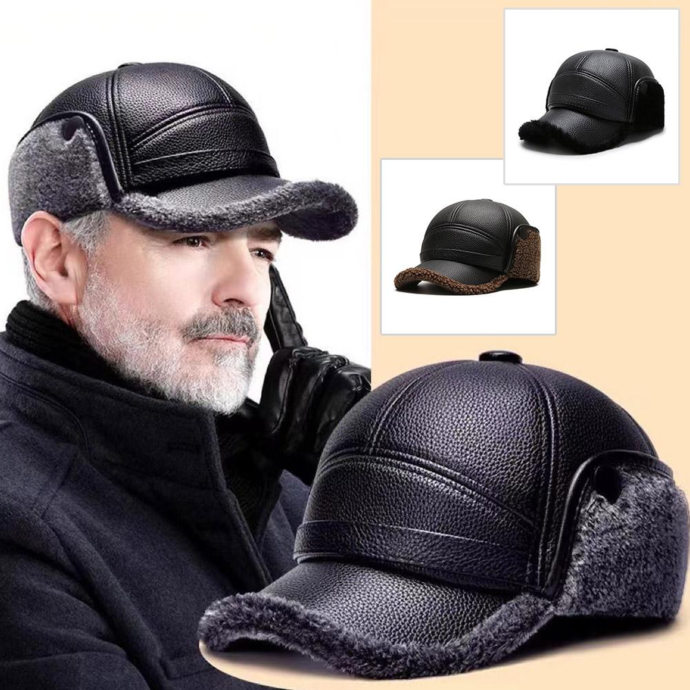 Leather Work Hat - Deri Şapka Kışlık Su Geçirmez Kalın
