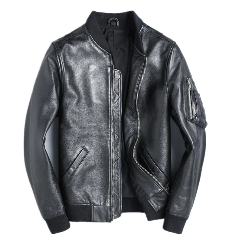 Leather Work Jacket - YR!Ücretsiz kargo.toptan satış.Yepyeni klasik Ma-1 hava