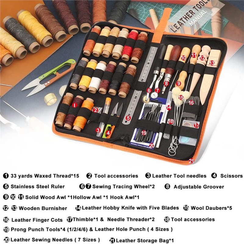 AB08-Deri İşleme Alet Seti 66  - Beginner Leatherwork Kit incelemesi ve fiyatı