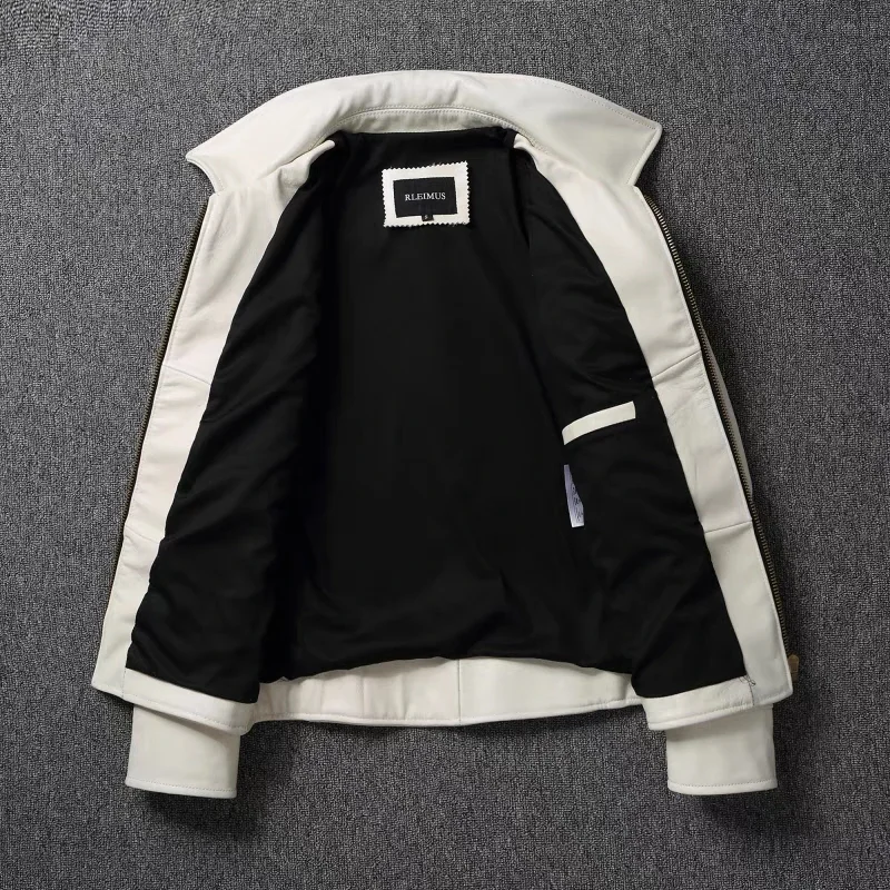 Erkek hakiki deri ceket beyaz  - Leather Work Jacket incelemesi ve fiyatı