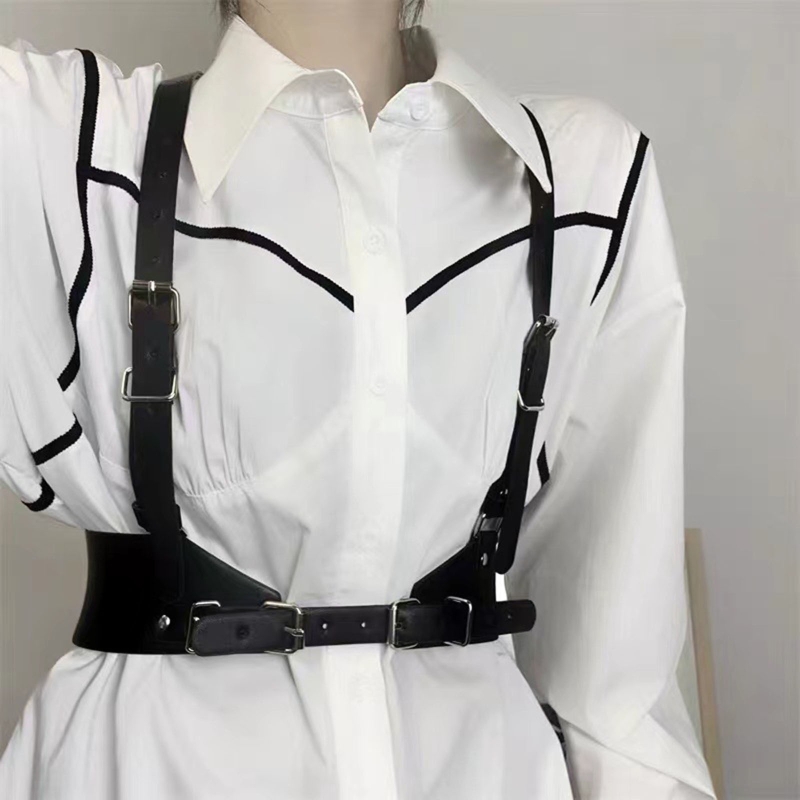 Punk deri demeti kemer deri as - Leather Work Harness incelemesi ve fiyatı