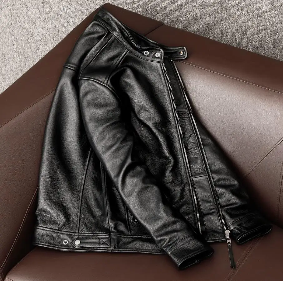 Wholesales.100 % gerçek inek d - Leather Work Jacket incelemesi ve fiyatı